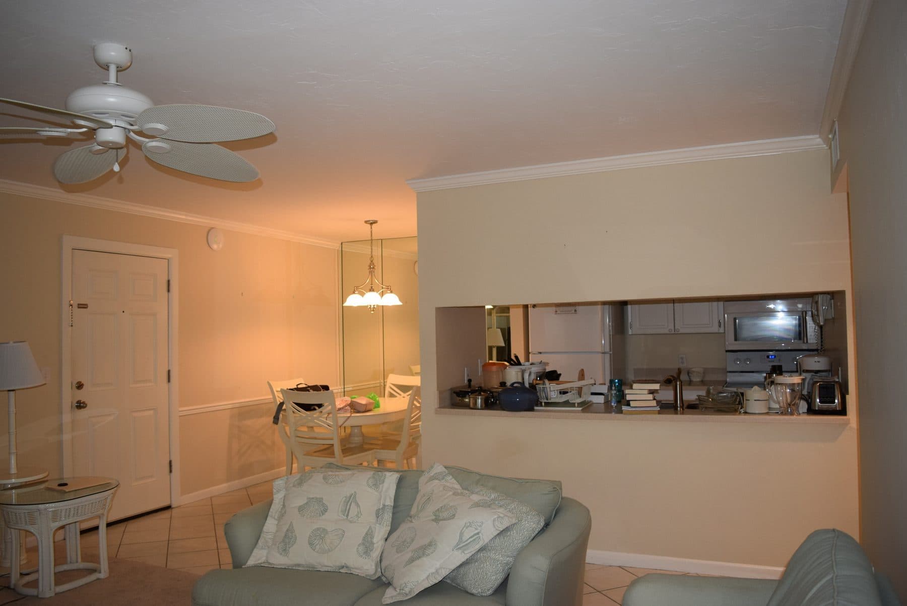 Dated living and kitchen pass-through