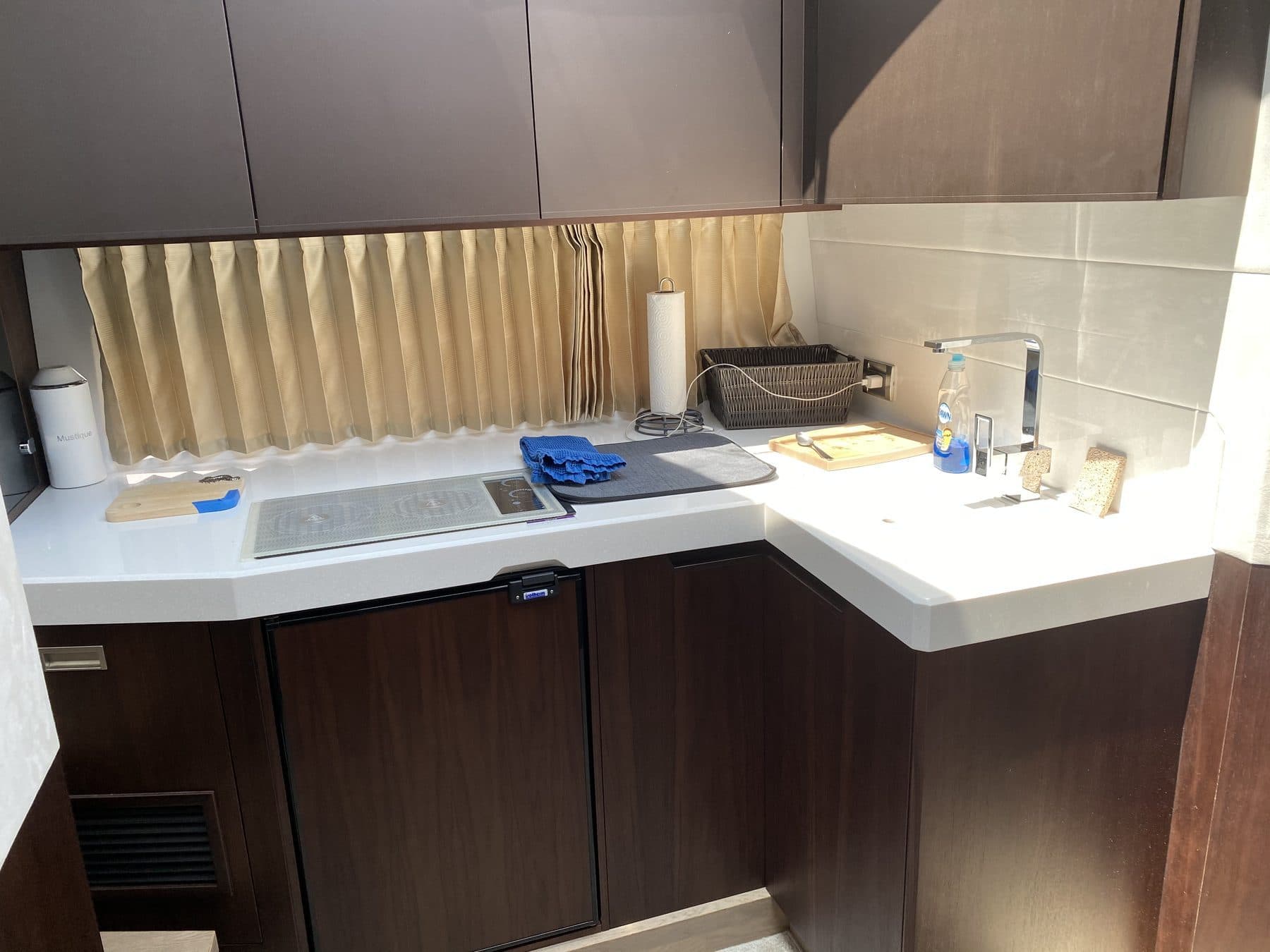 Boat galley cabinetry and storage